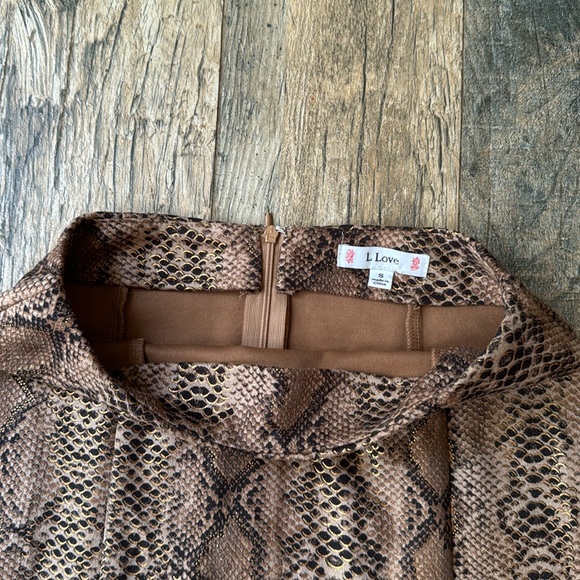 Snake skin pattern pencil skirt - Picture 3 of 5